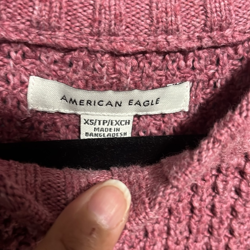 American Eagle Outfitters Waffle Knit Crew Sweater XS Oversized - Picture 3 of 7